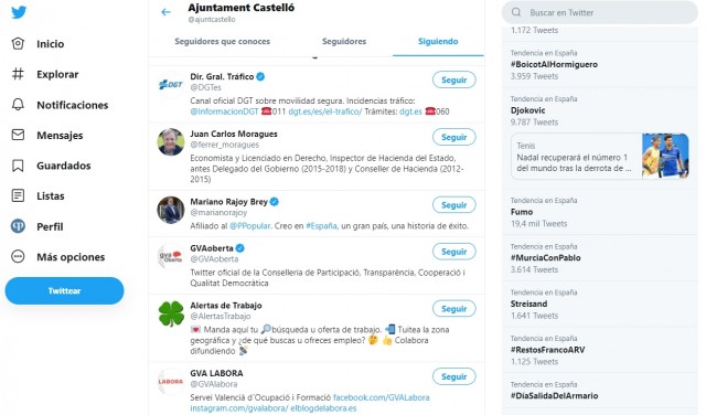 El Twitter del Ayuntamiento sigue a Mariano Rajoy y descuida a más de la mitad de ediles del tripartito