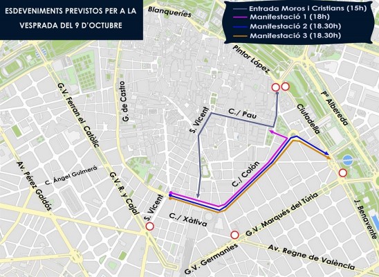 València celebra el 9 d'octubre con la procesión cívica, pirotecnia y una entrada de Moros y Cristianos