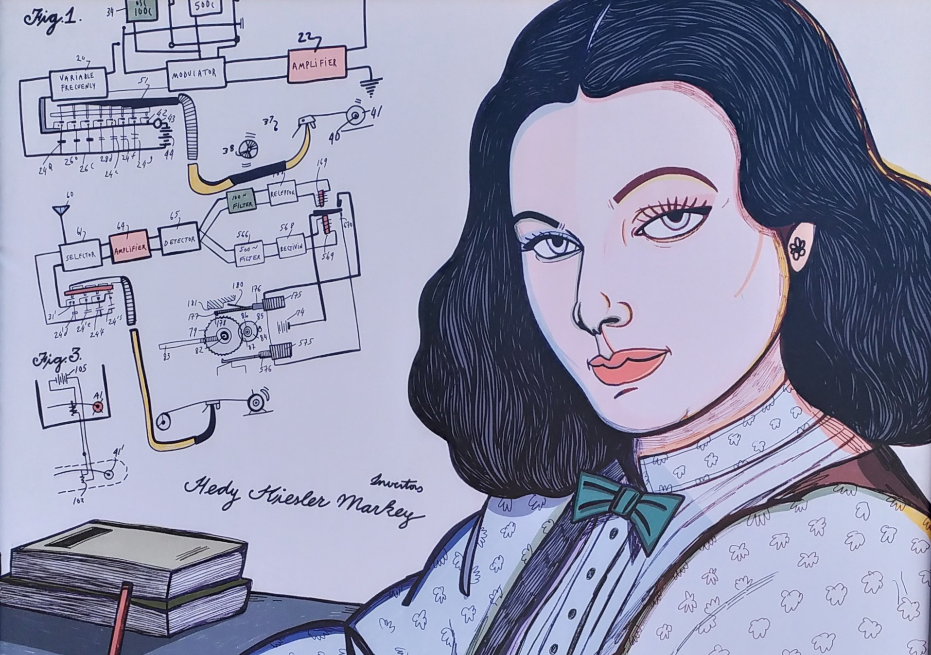 Carla Fuentes dibuja a Hedy Lamarr en Las Naves