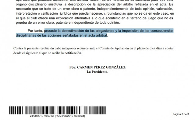Competición desestima las alegaciones del Elche y no le quita la amarilla mostrada a Gonzalo Verdú