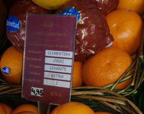 Un comercio gourmet de Madrid vende mandarinas sudafricanas de Fontestad como valencianas