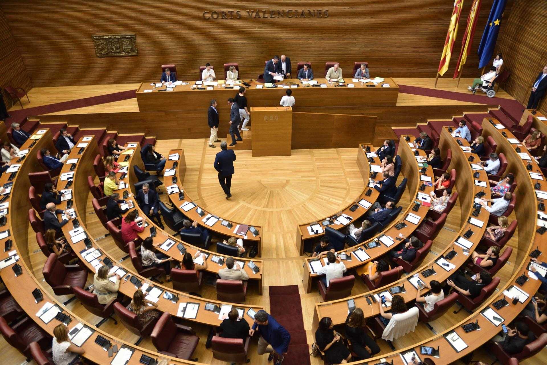 Banderas en institutos y gestación subrogada, a debate en el pleno de Les Corts