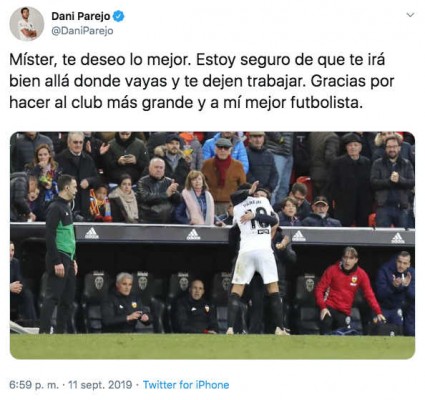 Parejo se despide de Marcelino 