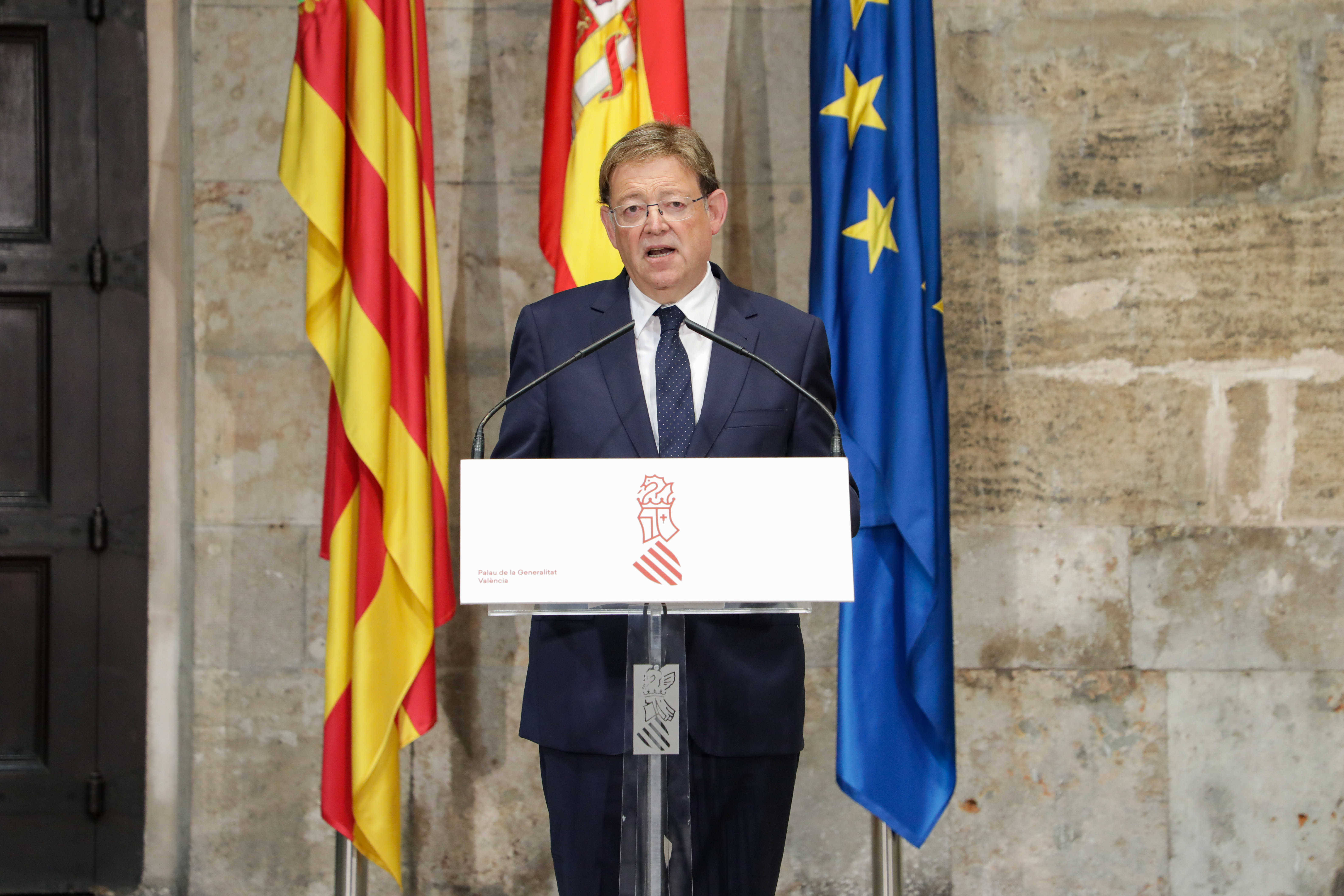 El presidente de la Generalitat, Ximo Puig, durante su comparecencia de este miércoles. Foto: VP - 