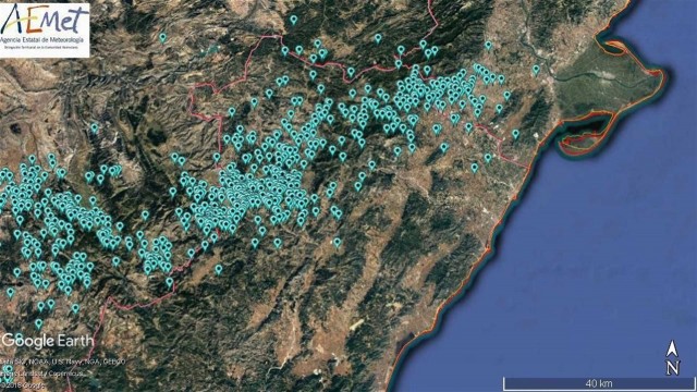 Caen casi 900 rayos en Castellón durante un domingo de tormentas intensas acompañadas de granizo
