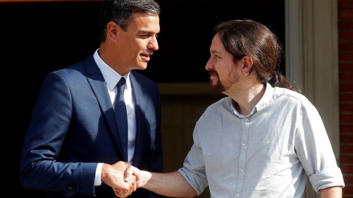 Pedro Sánchez y Pablo Iglesias hace un año en La Moncloa. Foto: EFE - 