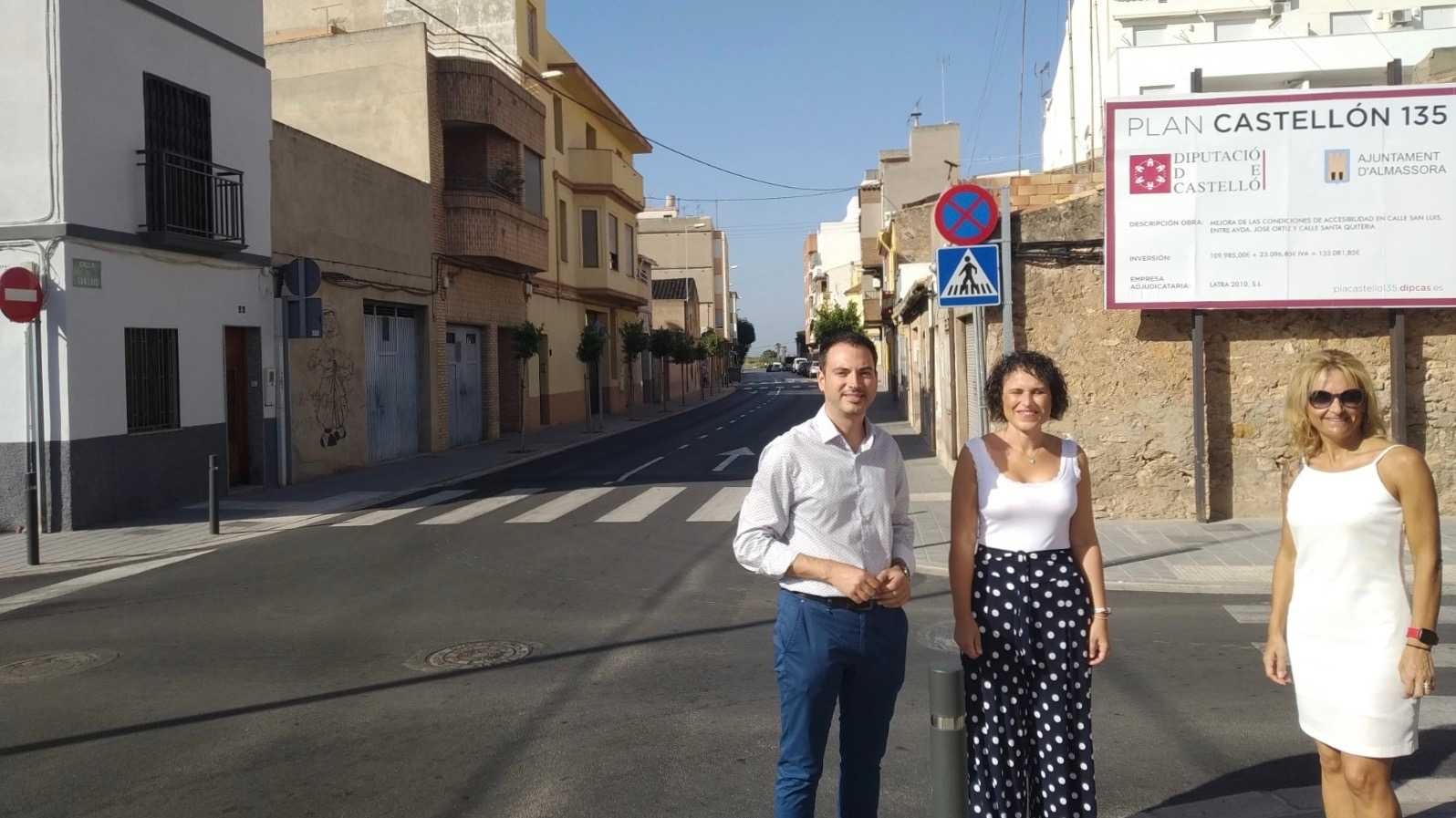 La Diputación invierte 150.000 euros para mejorar la accesibilidad de la calle San Luis de Almassora