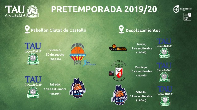 El TAU Castelló iniciará su pretemporada ante el  campeón de la Euro Cup, el Valencia Basket