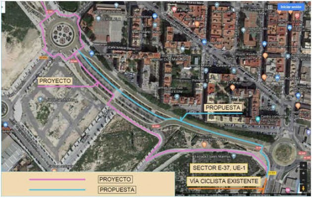 CC.OO. y Margalló proponen en Elche modificaciones al carril bici de Alcalde Ramón Pastor