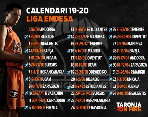 El Valencia empezará la Liga en casa ante el Morabanc el jueves 26 de septiembre