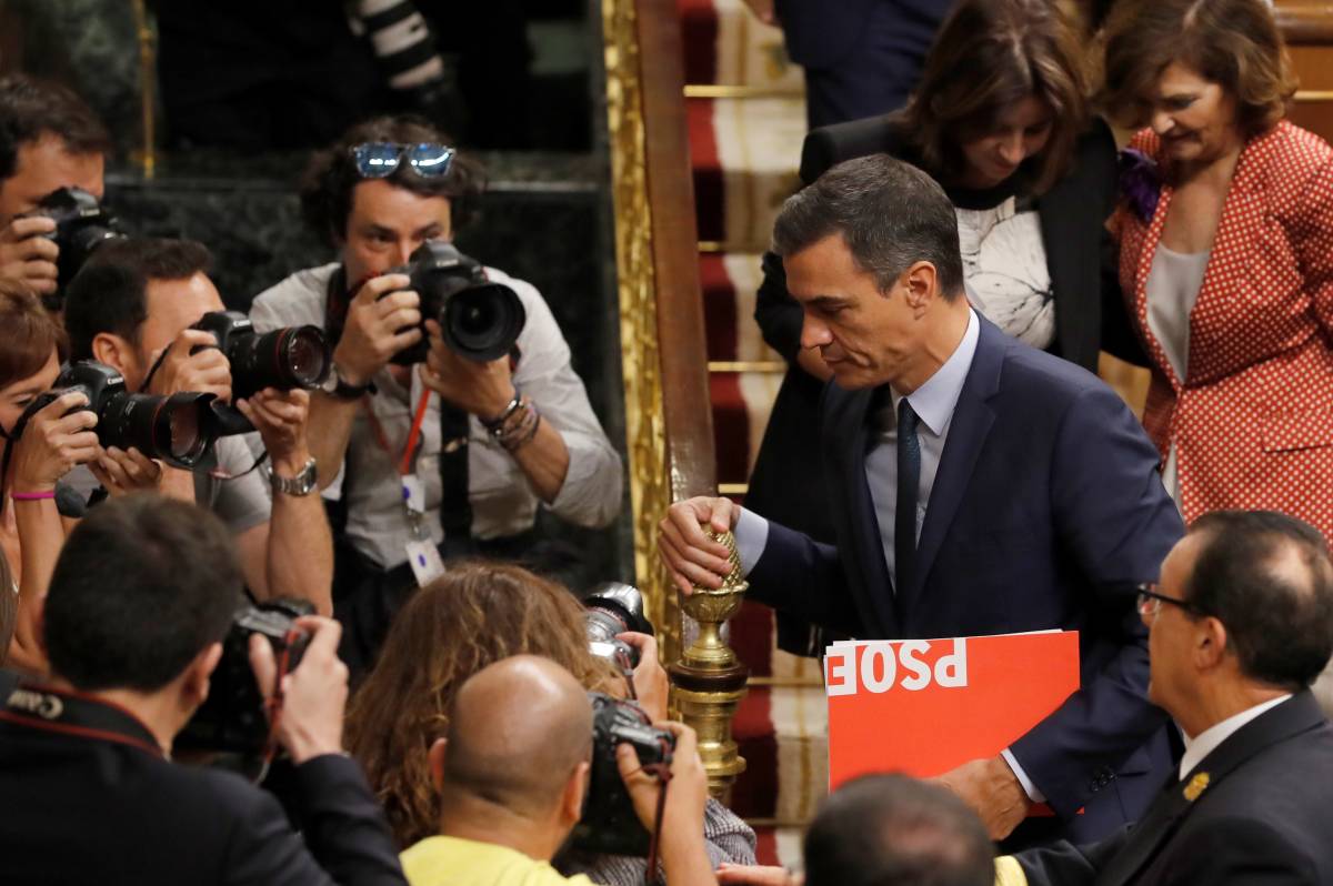 Pedro Sánchez tras su investidura fallida. Foto: EFE - 
