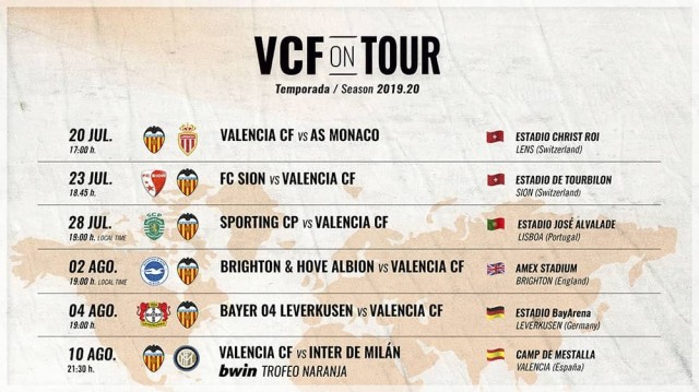 El Valencia confirma su pretemporada con seis amistosos