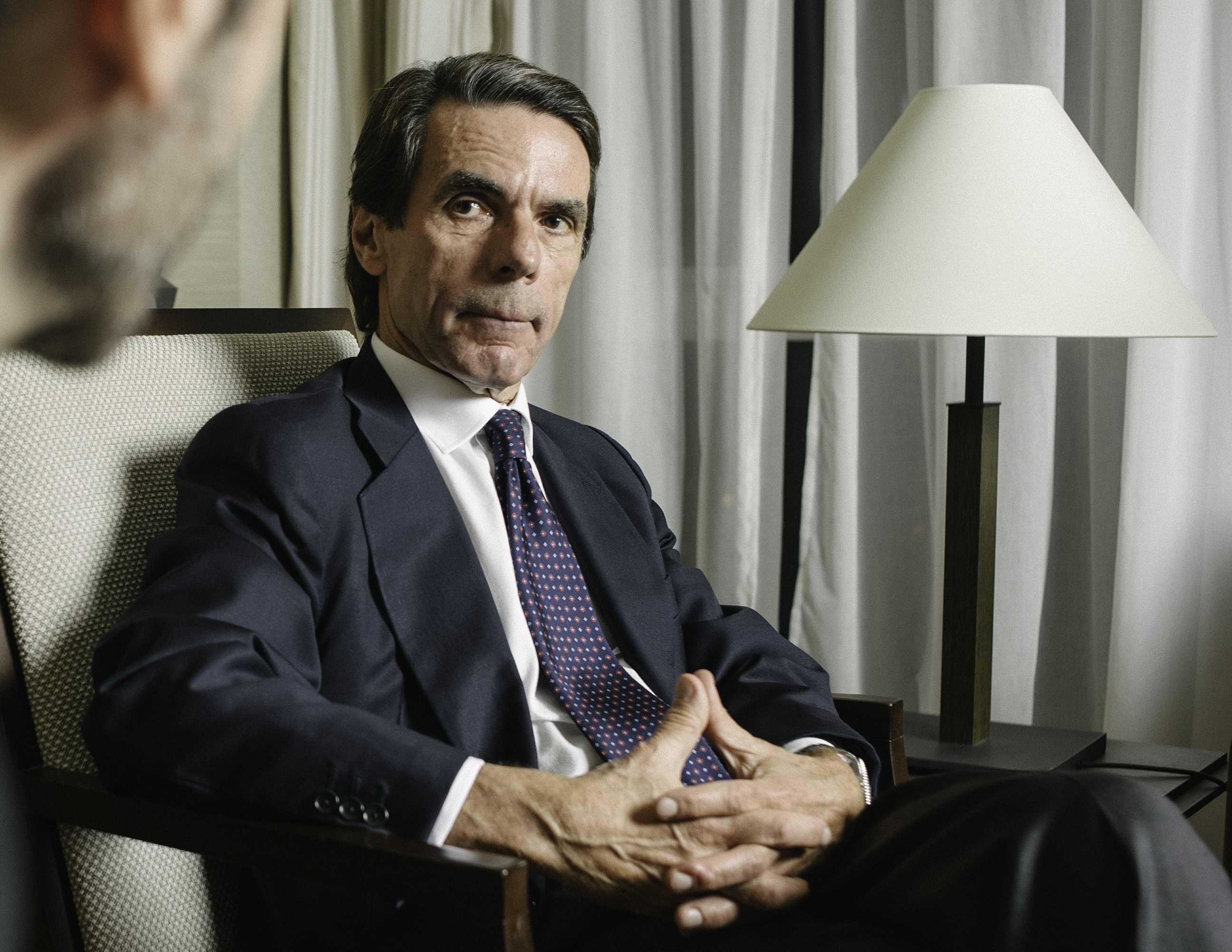 José María Aznar, durante su entrevista con la revista 'Plaza'. Foto: DANIEL DUART - 