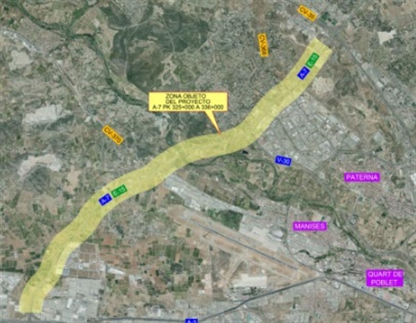 Fomento licita las obras de rehabilitación del firme del by-pass norte de València por 8,32 millones