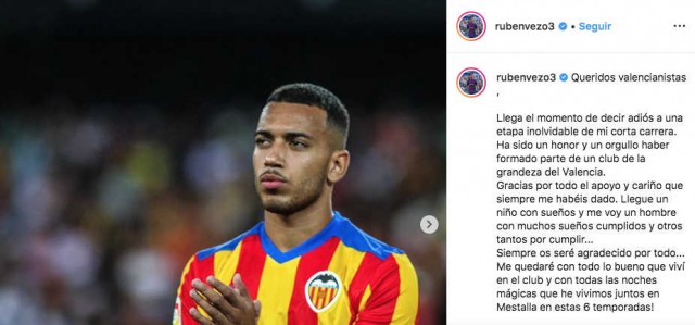 Vezo se despide del Valencia 