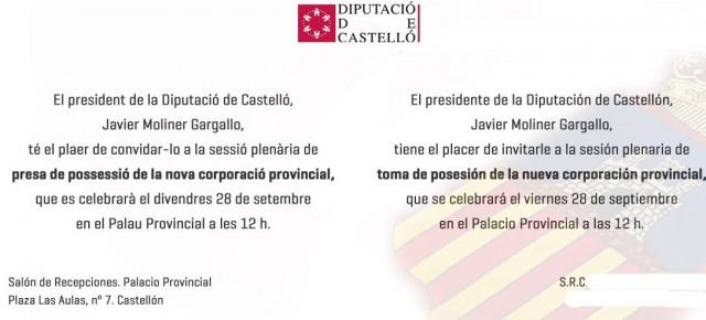 Protocolo de Diputación retrasa a septiembre la toma de posesión del nuevo presidente... por error