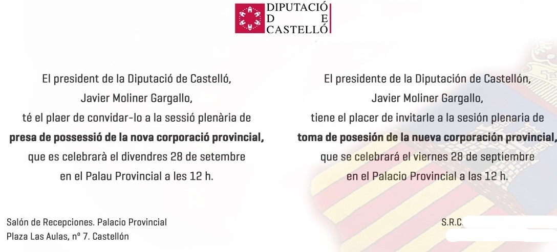 Protocolo de Diputación retrasa a septiembre la toma de posesión del nuevo presidente... por error