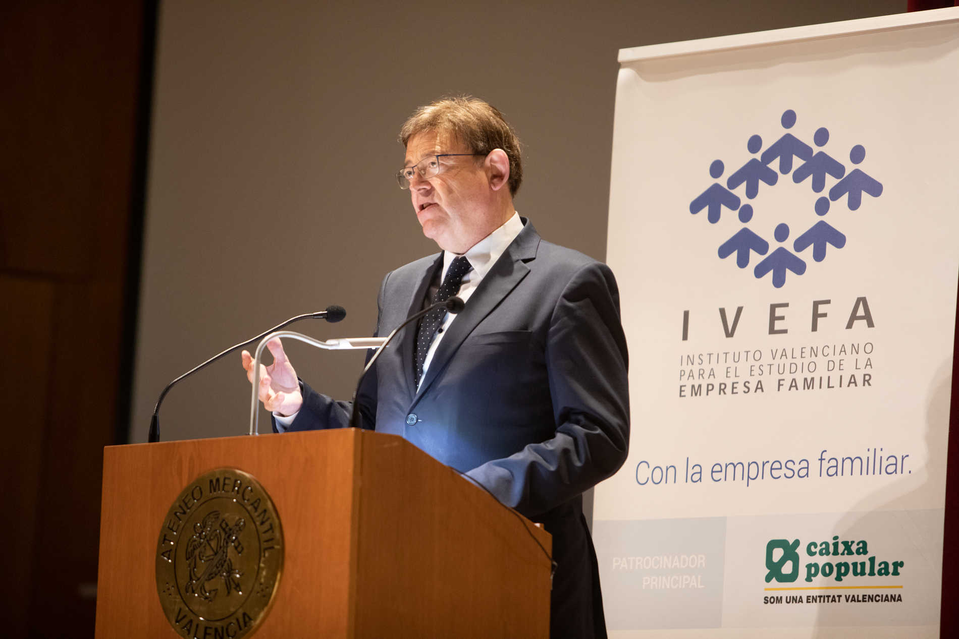 Ximo Puig, este jueves, en la clausura de la asamblea de Ivefa. Foto: ESTRELLA JOVER - 