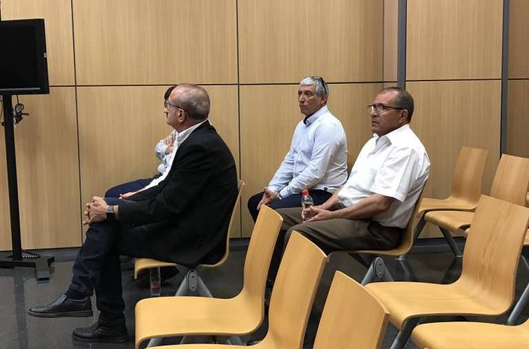 Los acusados, en la vista oral. - 