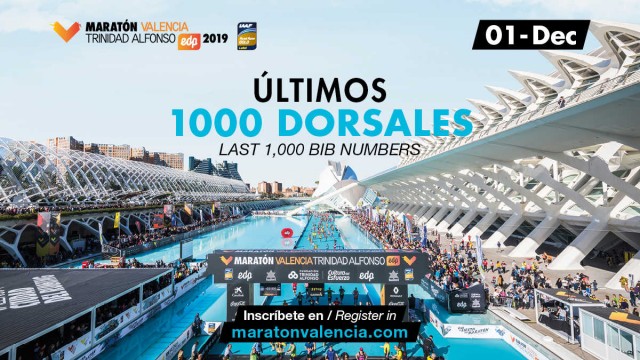 El Maratón Valencia solo dispone ya de 1.000 dorsales de los 25.000 iniciales
