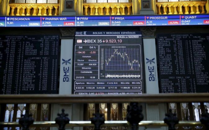 El Ibex recorta un 0,93% en la media sesión y pierde los 9.600 puntos