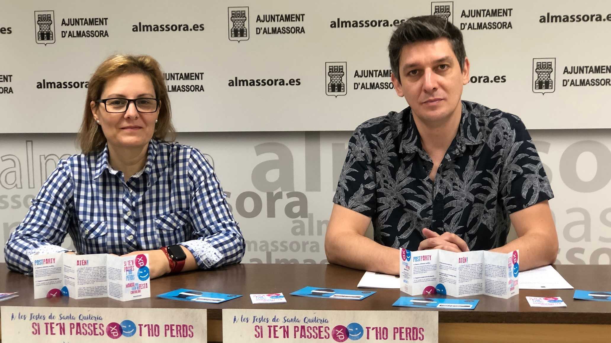 Almassora activa una campaña en casales y Recinte para prevenir adicciones en fiestas 