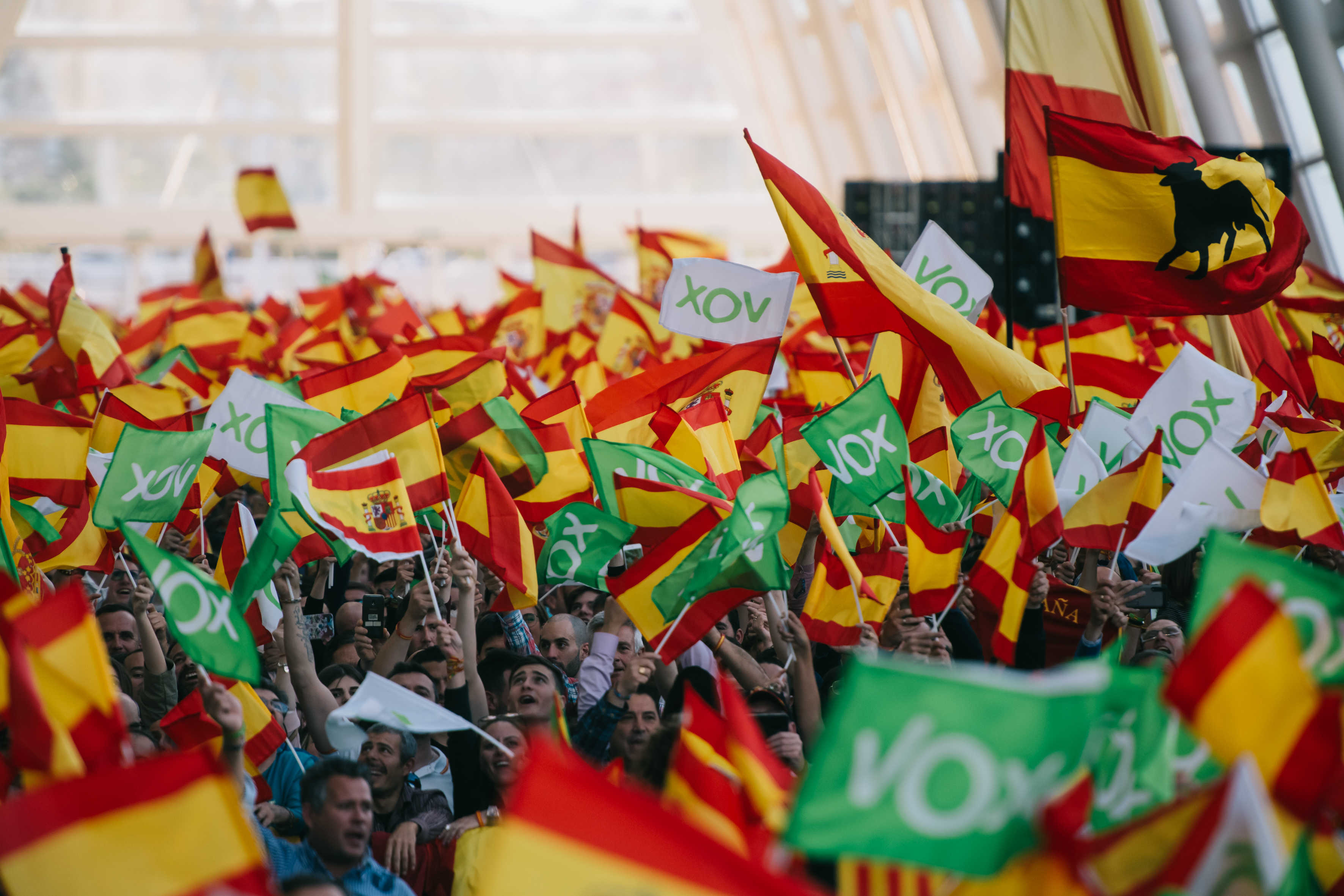 Aspecto del mitin de Vox en el Museo de las Ciencias de València. Foto: KIKE TABERNER - 