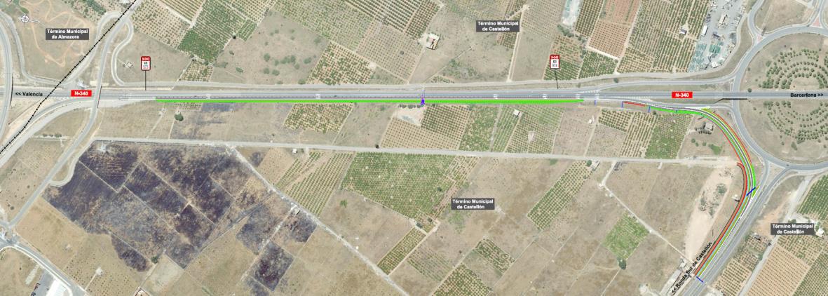 Fomento hará un carril más en la N-340 para ir de la CS-22 a la CV-10 a la espera del enlace directo