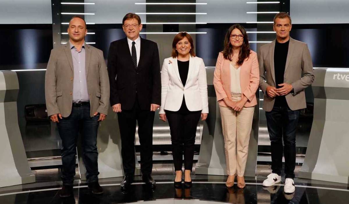 Candidatos a la Presidencia de la Generalitat, en el debate de TVE. Foto: RTVE - 
