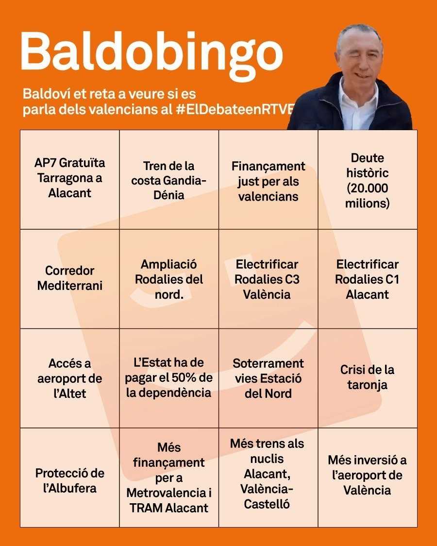 Compromís crea un 'Baldobingo' contra el 