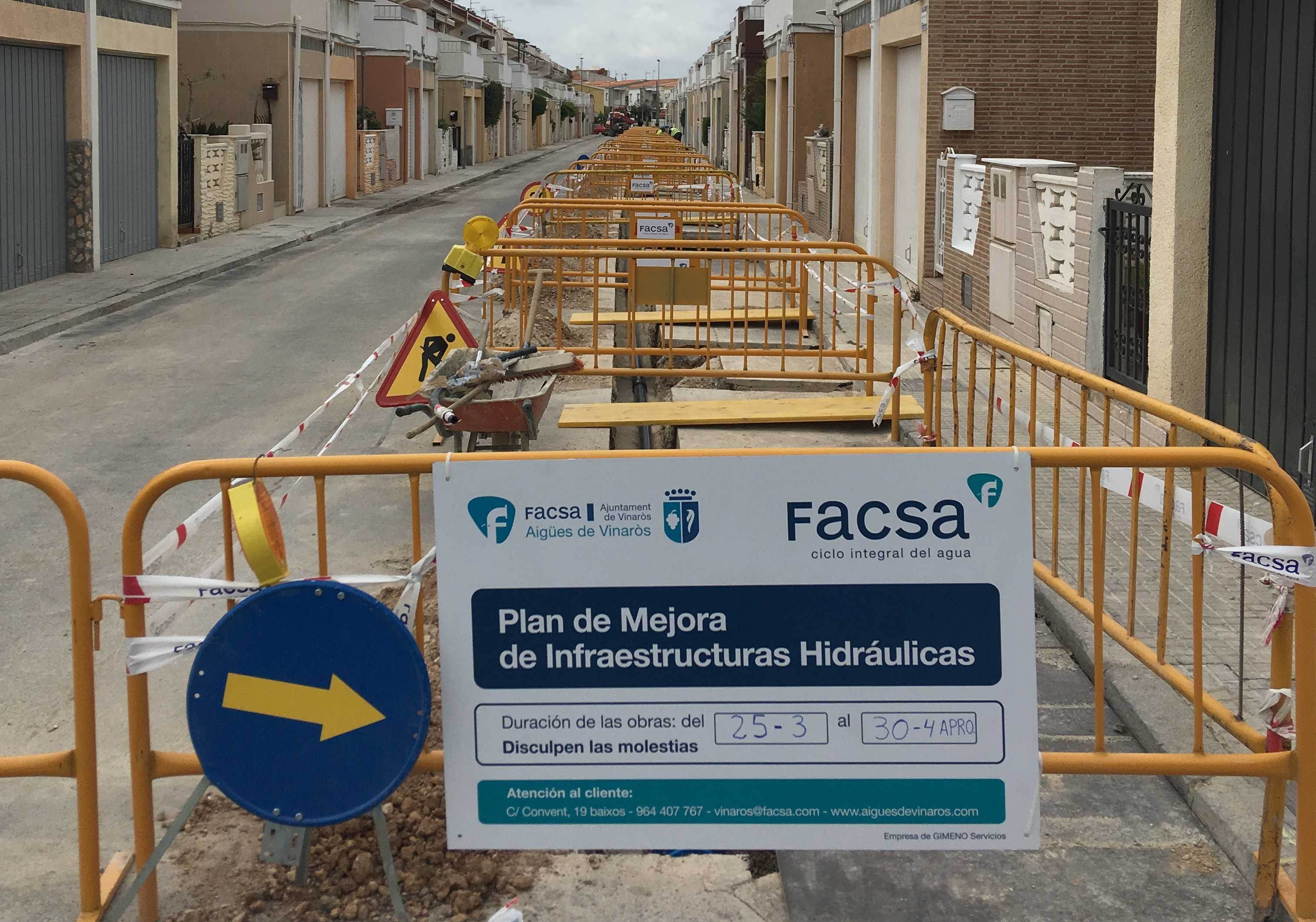 Facsa invierte 120.000 euros en la renovación de la red local de agua potable de Vinaròs