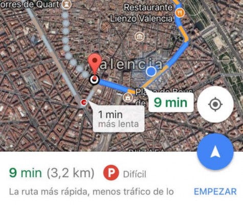 Google Maps te ayuda a encontrar aparcamiento en la ciudad de València