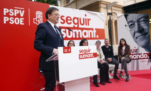 'Seguir sumando', lema de campaña de Ximo Puig para el 28A