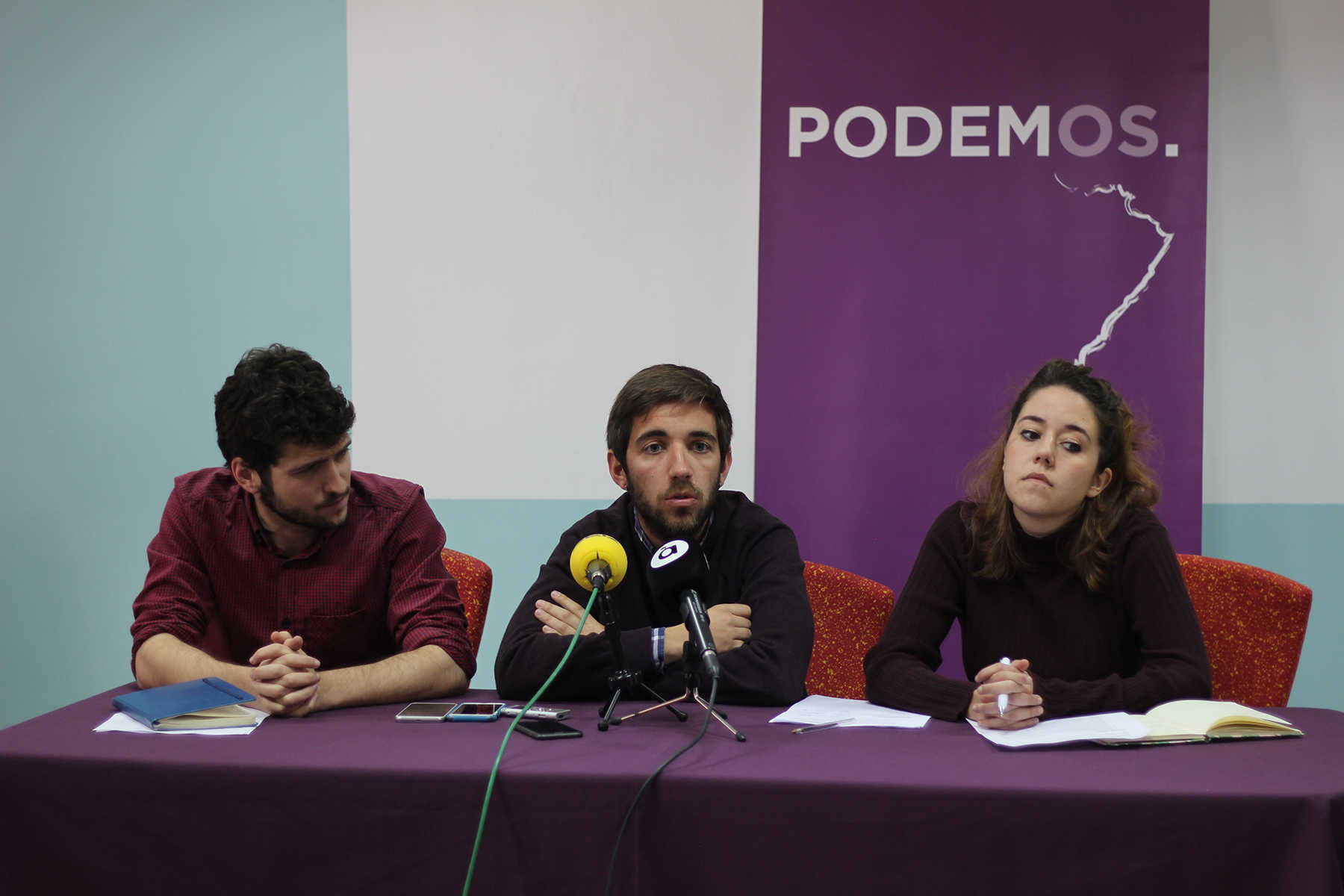 Antonio Estañ, Fernando Navarro y Salomé Agudo, de Podem. - 