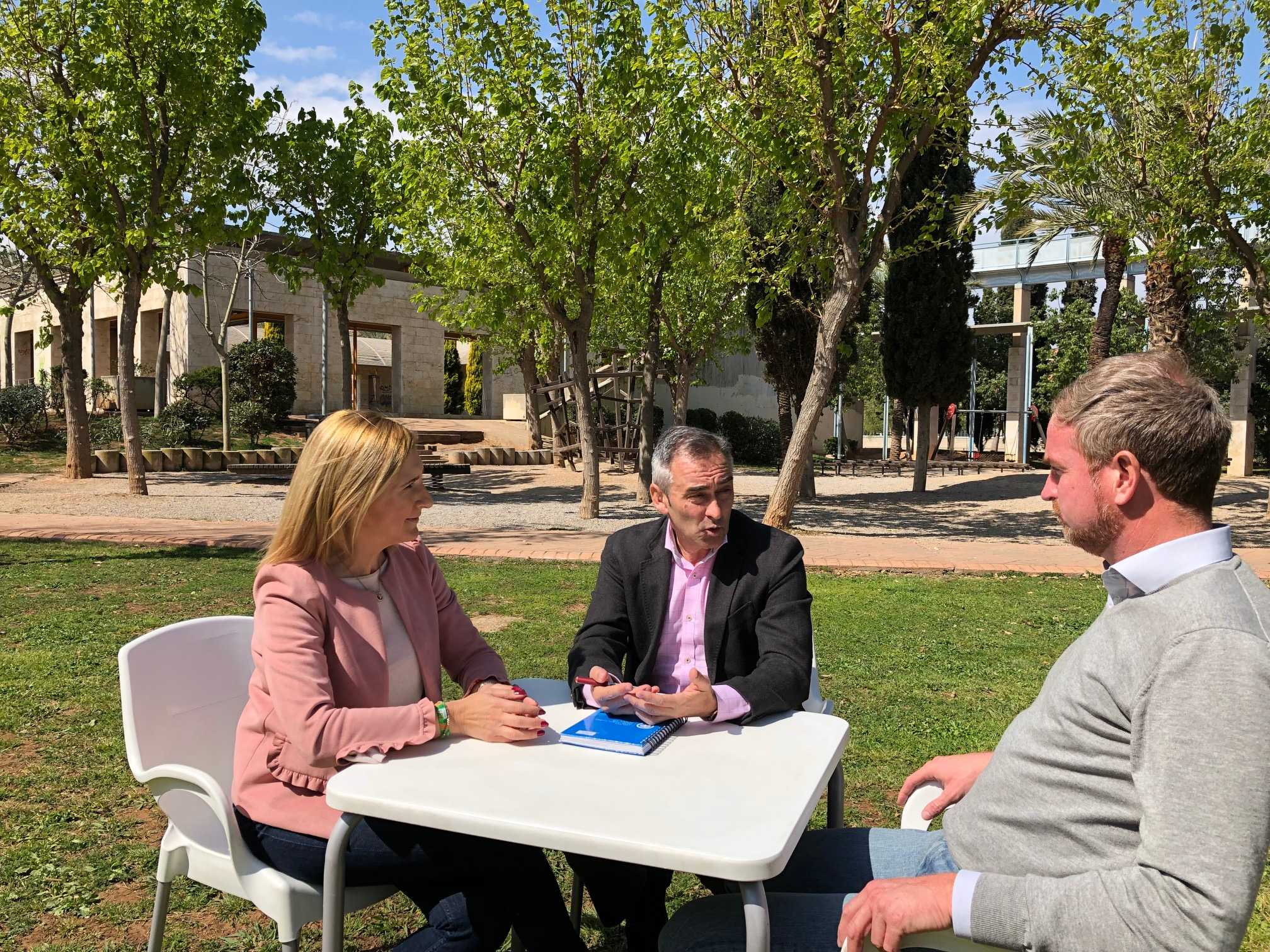 Salomé Pradas, Miguel Barrachina y Óscar Clavell, cabezas de listas del PP al Senado, Les Corts y Congreso de los Diputados, respectivamente. - 