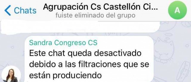 Sandra Julià purga el chat interno de Cs para evitar filtraciones el día que se postula para el Congreso