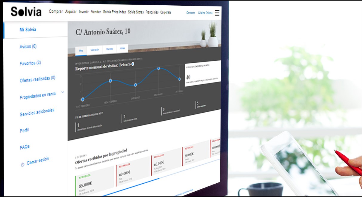Solvia lanza un espacio digital para que el cliente siga los avances en la venta de su vivienda