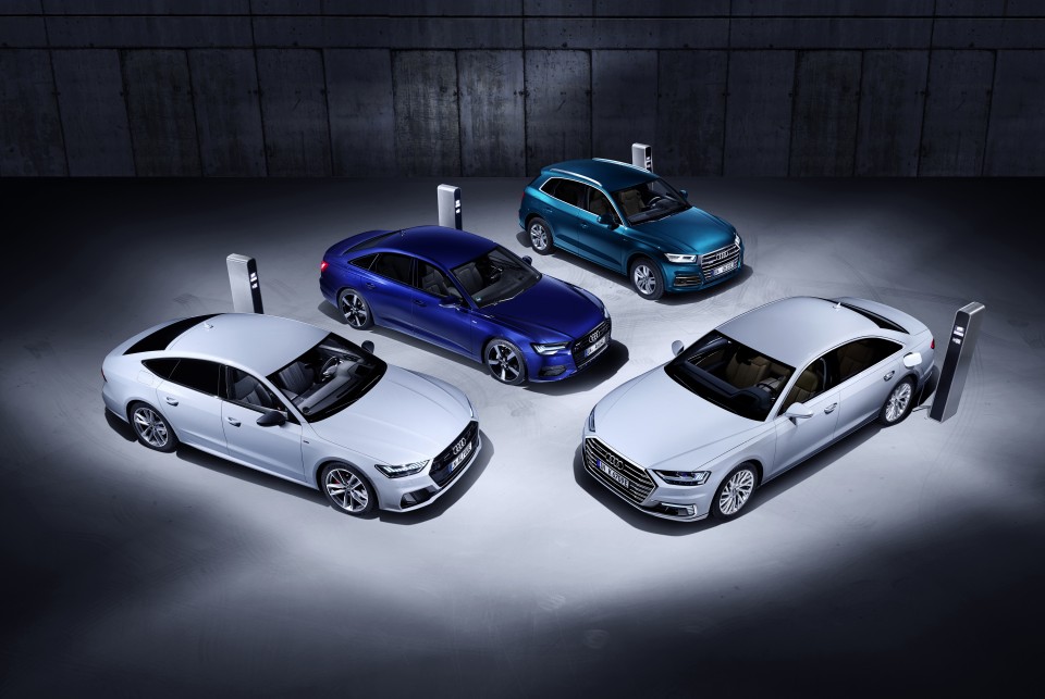 Eficientes y potentes: las nuevas versiones híbridas enchufables de los Audi Q5, A6, A7 y A8