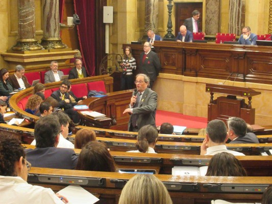 Torra afea a PSC, PP y Cs no haber ido al juicio: 