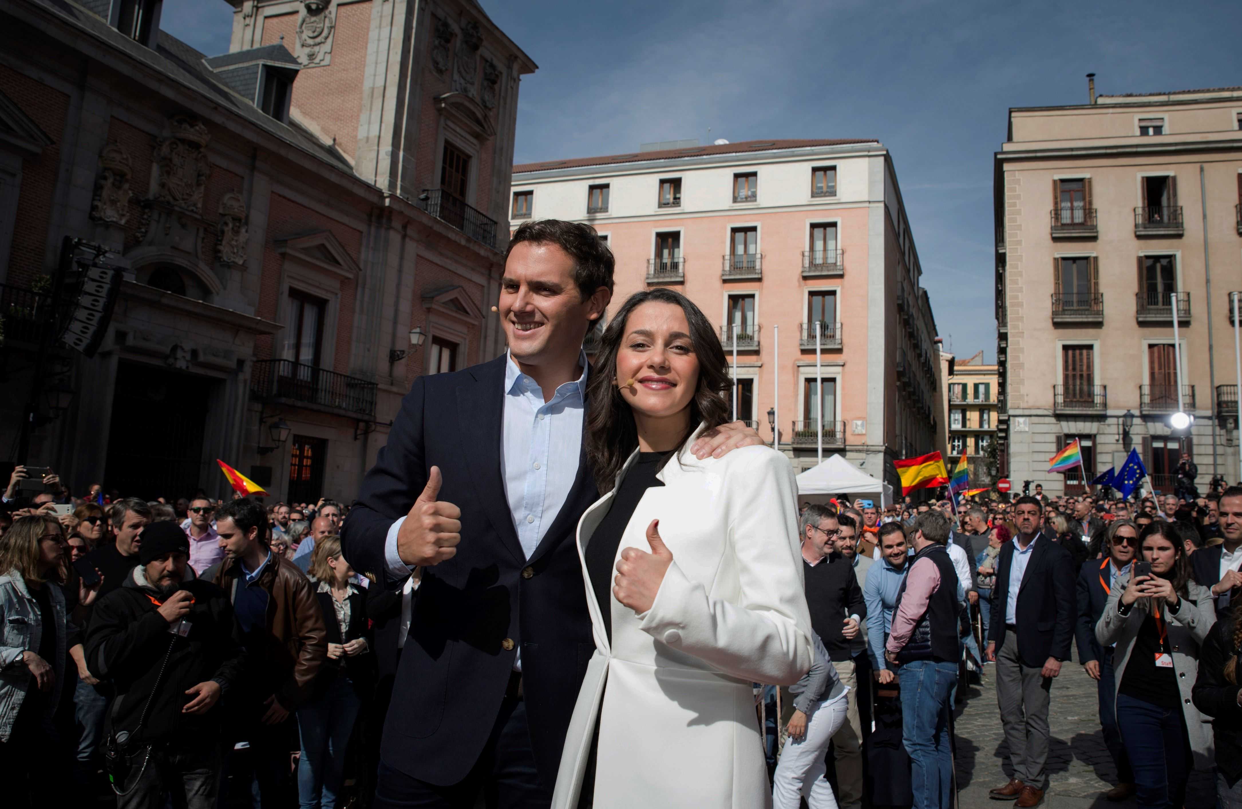 Albert Rivera e Inés Arrimadas en el acto de este sábado en Madrid. Foto: EFE - 