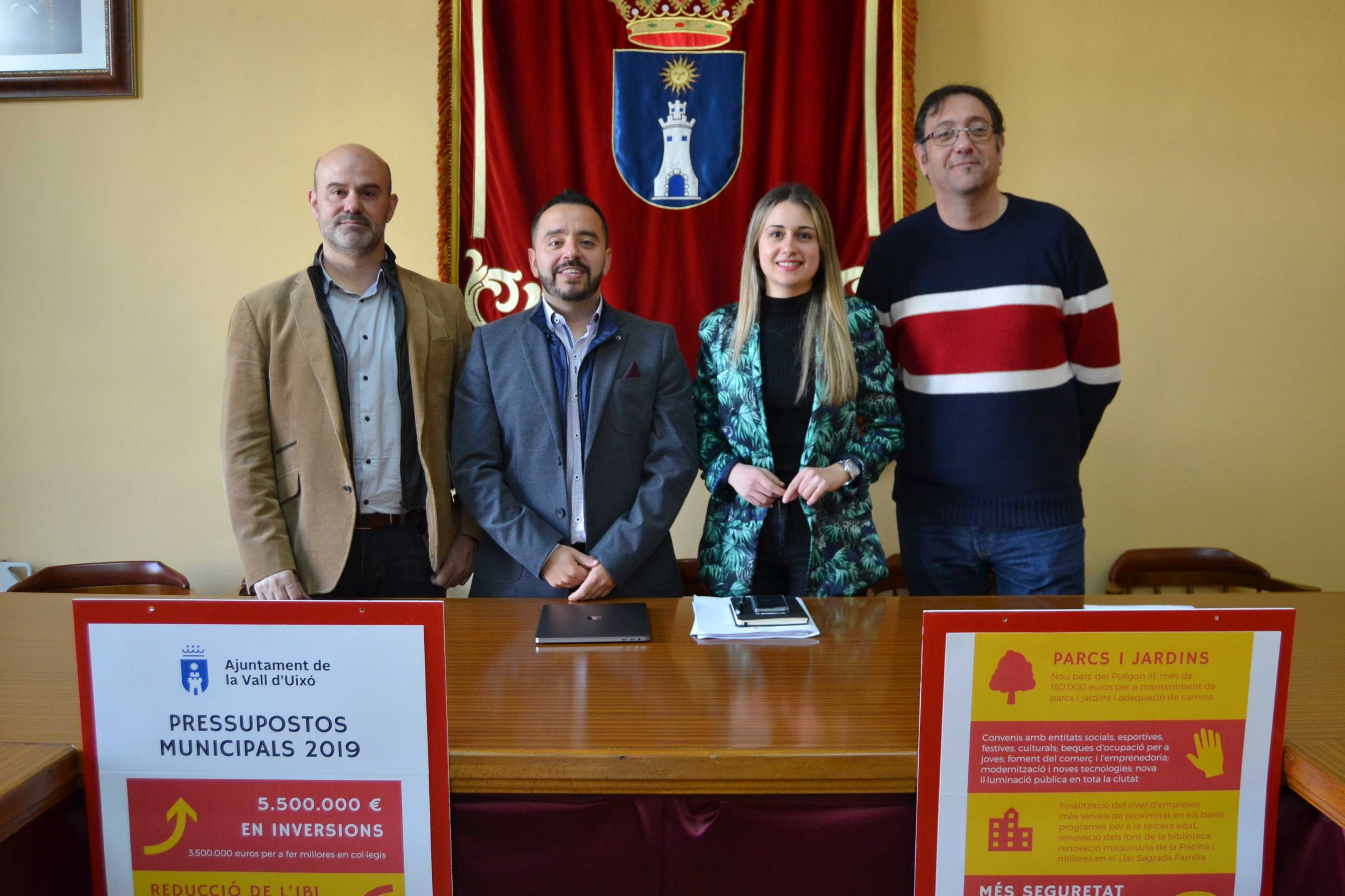 La Vall d'Uixó fija para este año un presupuesto de 35 millones, con 3,5 millones más para inversión