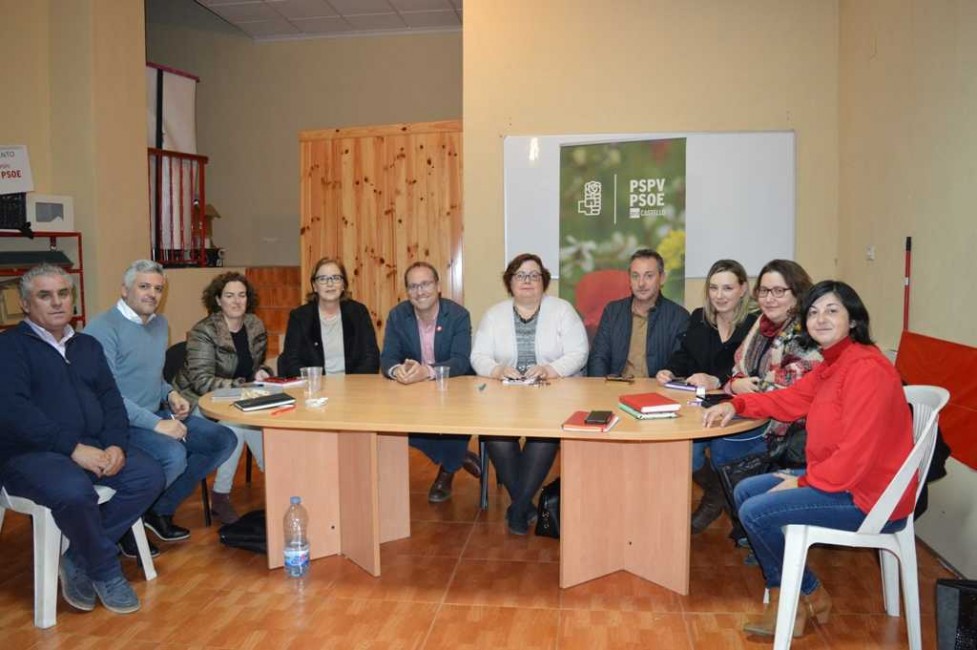 La ejecutiva provincial socialista reunida este martes en Burriana. - 