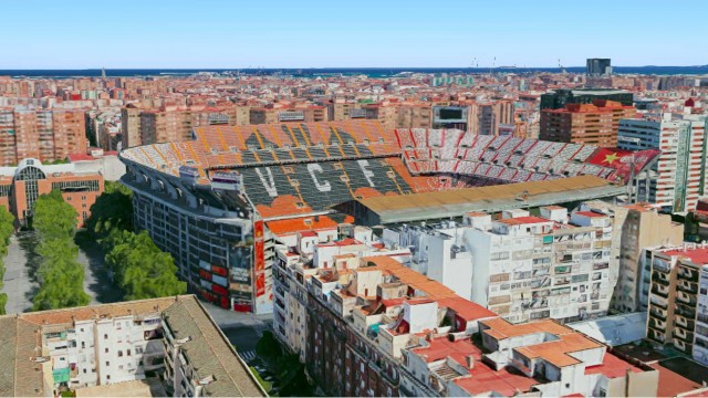 Una cooperativa que aspira a quedarse Mestalla ofrece los futuros pisos con permiso del Valencia CF