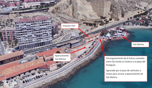La Plataforma por la Movilidad insta al pleno de Alicante a 'rescatar' el suelo de Isla Marina