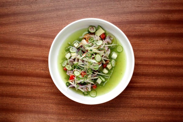Aguachile verde de mariscos en Casa Amores