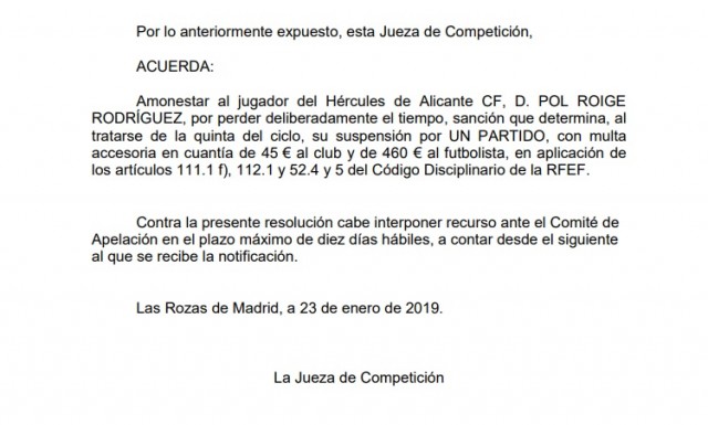 Competición desestima las alegaciones y Pol Roigé será como Samuel baja en Barcelona por sanción