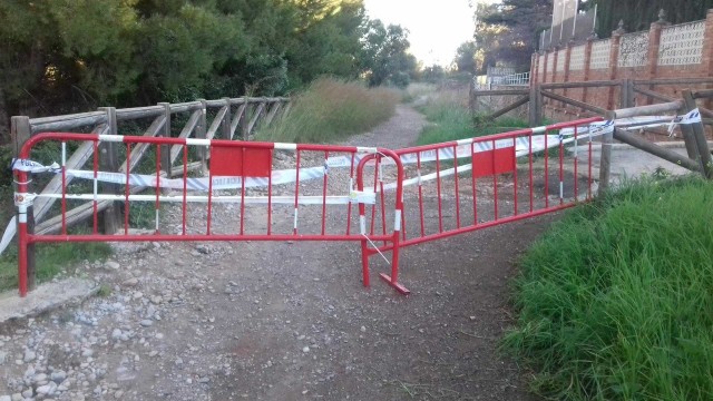 Un tramo de la ruta botánica del río Millars sigue cerrado al público por seguridad tras las lluvias de octubre
