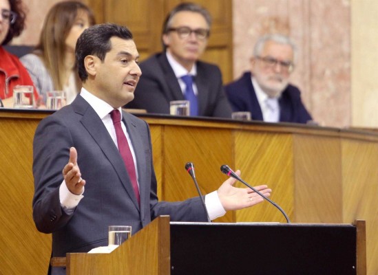 Moreno, investido presidente de la Junta de Andalucía gracias a los votos de Cs y Vox