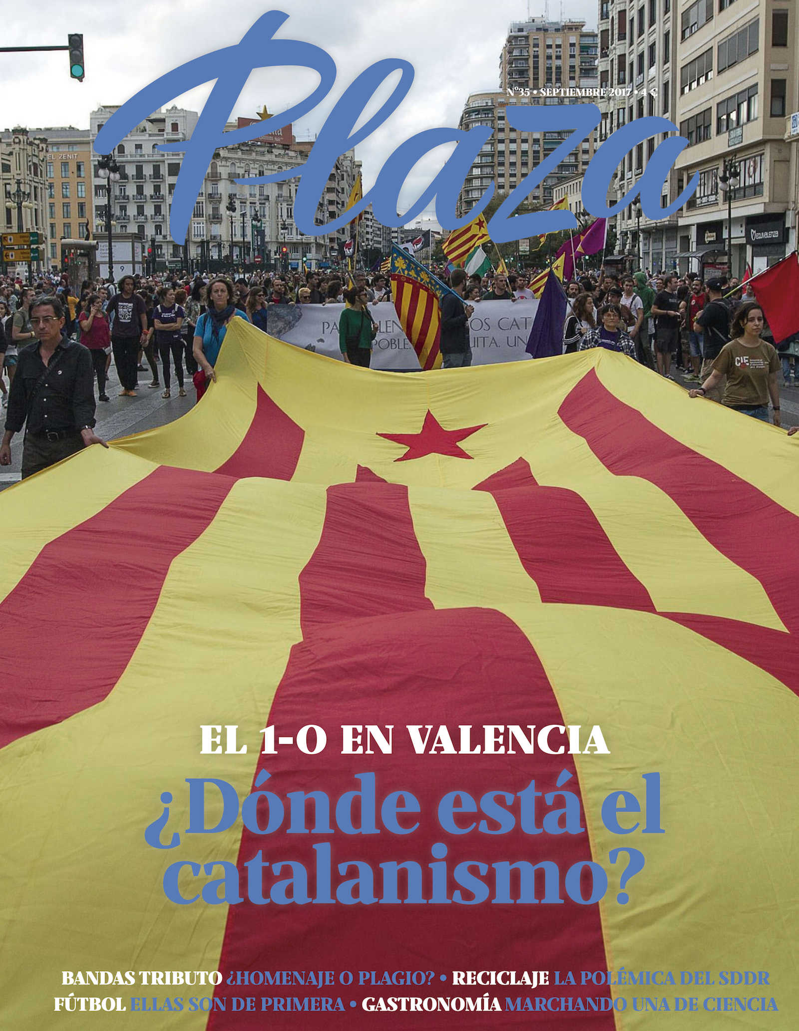 El '1-O' visto desde la Comunitat, portada de la revista 'Plaza' en septiembre