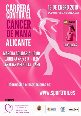Alicante acogerá el 13 de enero la II Carrera Solidaria contra el Cáncer de Mama

